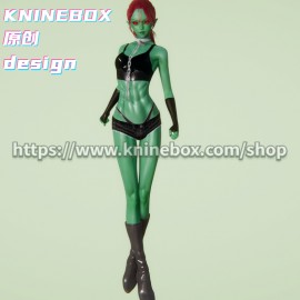 Strong muscles green orcs YanQing KC004 AI shoujo AI Girl AI Syoujyo card mod&HoneySelect2 mod character card Mod Modification Design by KNINEBOX